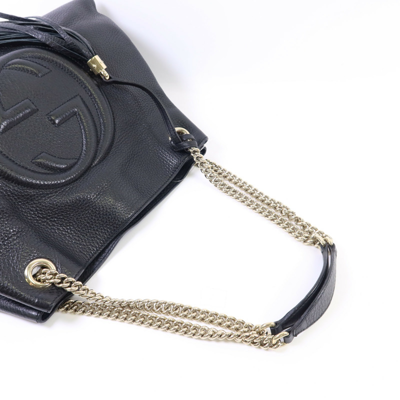 GUCCI 牛皮皮革Soho金扣肩背袋-4