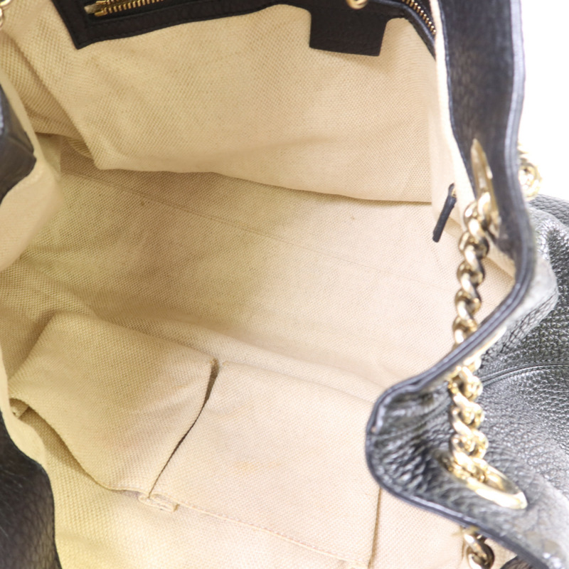 GUCCI 牛皮皮革Soho金扣肩背袋-5