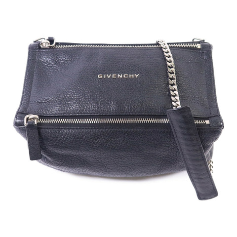 GIVENCHY 牛皮皮革Mini Pandora銀扣鏈帶肩背袋