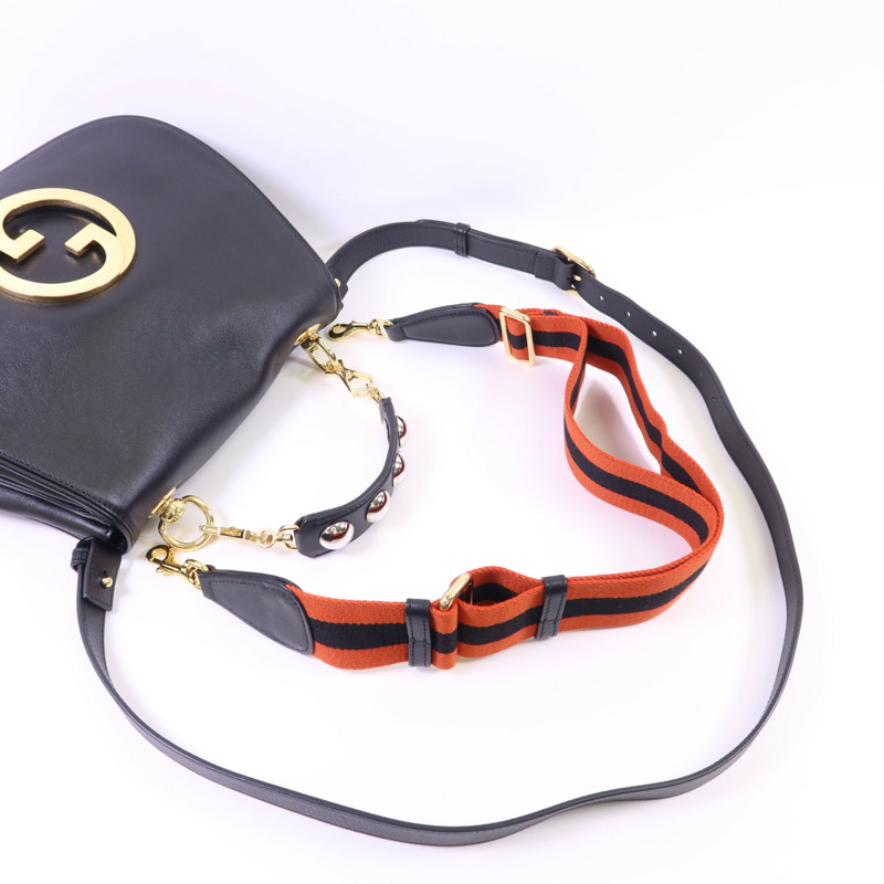 GUCCI 牛皮皮革Blondie金扣手挽肩背兩用袋-4