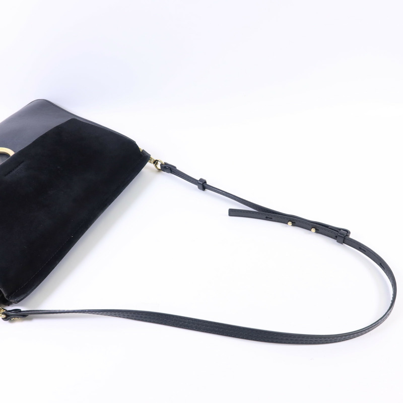 Chloe 牛皮皮革/麂皮皮革Faye金扣肩背袋-4