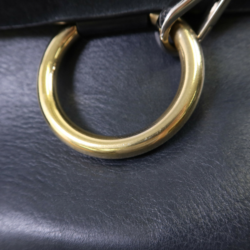 Chloe 牛皮皮革/麂皮皮革Faye金扣肩背袋-13