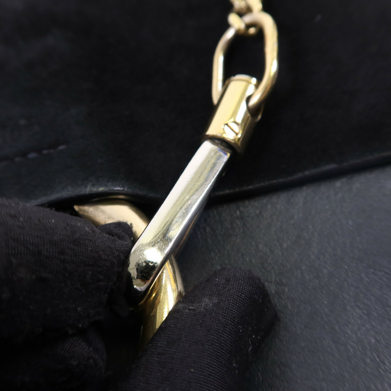 Chloe 牛皮皮革/麂皮皮革Faye金扣肩背袋-14