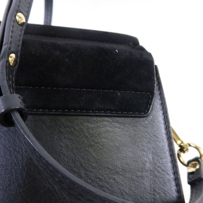 Chloe 牛皮皮革/麂皮皮革Faye金扣肩背袋-20