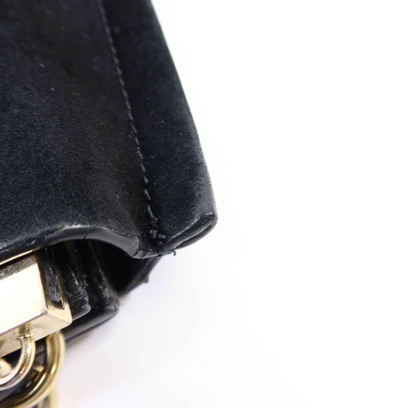 Chloe 牛皮皮革/麂皮皮革Faye金扣肩背袋-22