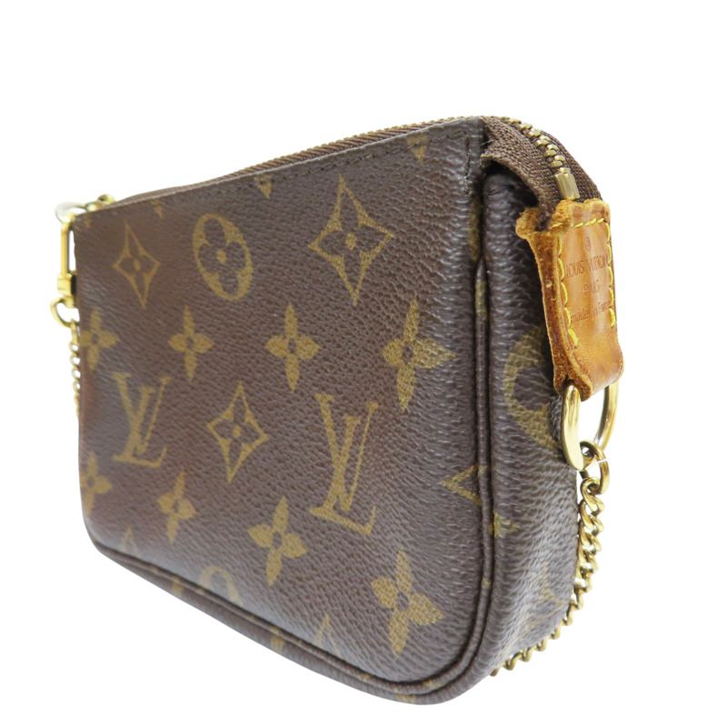 棕色 原花帆布 Mini Pochette Accessoires 手拿包【LOUIS VUITTON LV 路易威登】 M58009-2