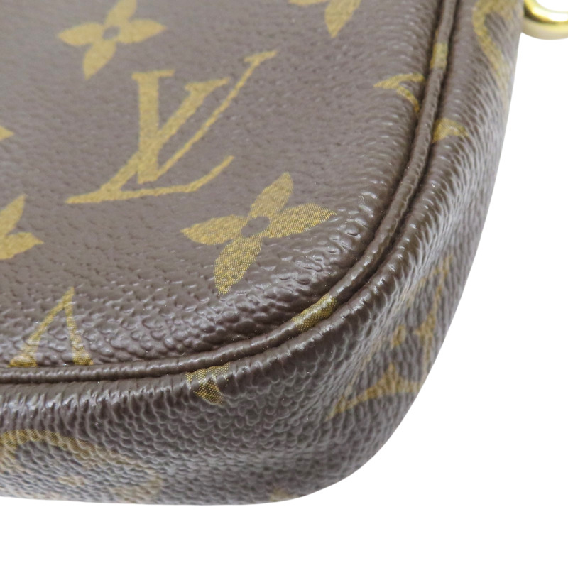 棕色 原花帆布 Mini Pochette Accessoires 手拿包【LOUIS VUITTON LV 路易威登】 M58009-7