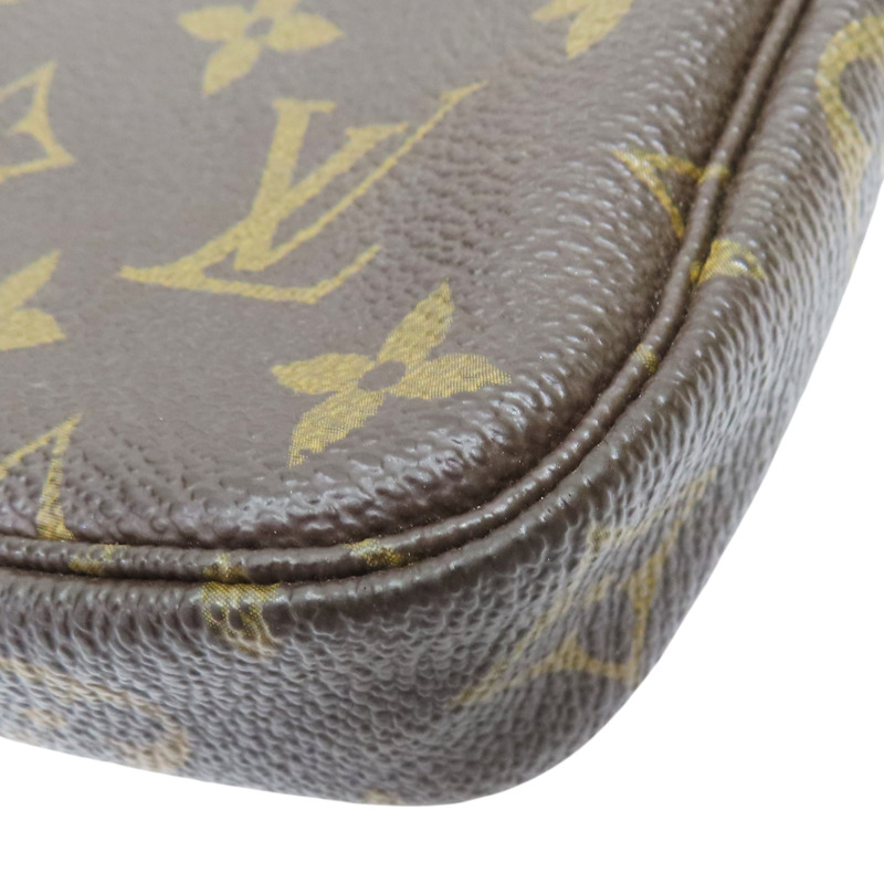 棕色 原花帆布 Mini Pochette Accessoires 手拿包【LOUIS VUITTON LV 路易威登】 M58009-8