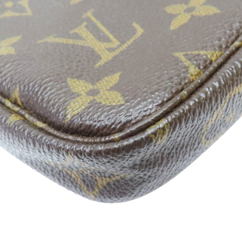 棕色 原花帆布 Mini Pochette Accessoires 手拿包【LOUIS VUITTON LV 路易威登】 M58009-10