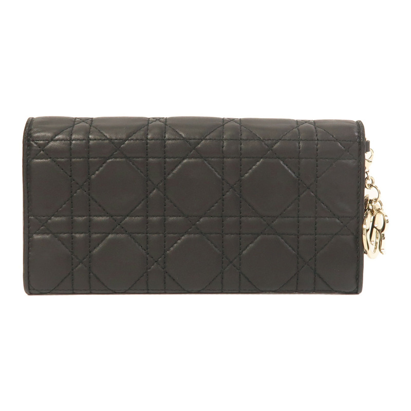 Dior 羊皮皮革Long Wallet銀扣長錢包-1