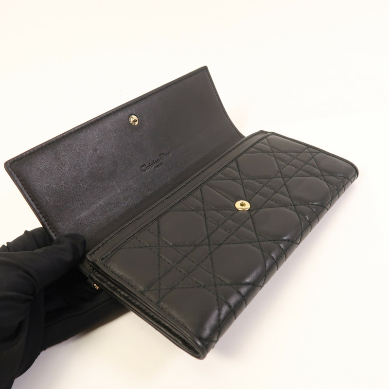 Dior 羊皮皮革Long Wallet銀扣長錢包-4