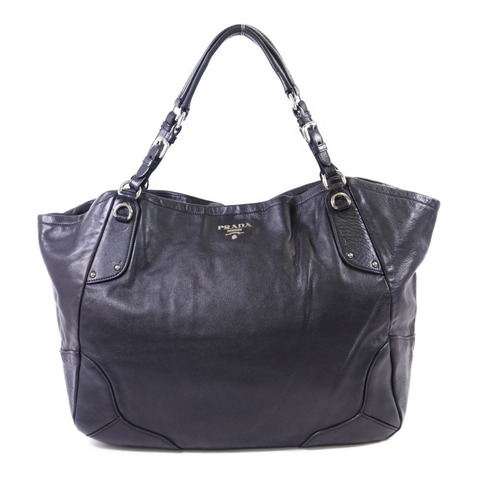 PRADA 牛皮皮革Shoulder Bag銀扣肩背袋