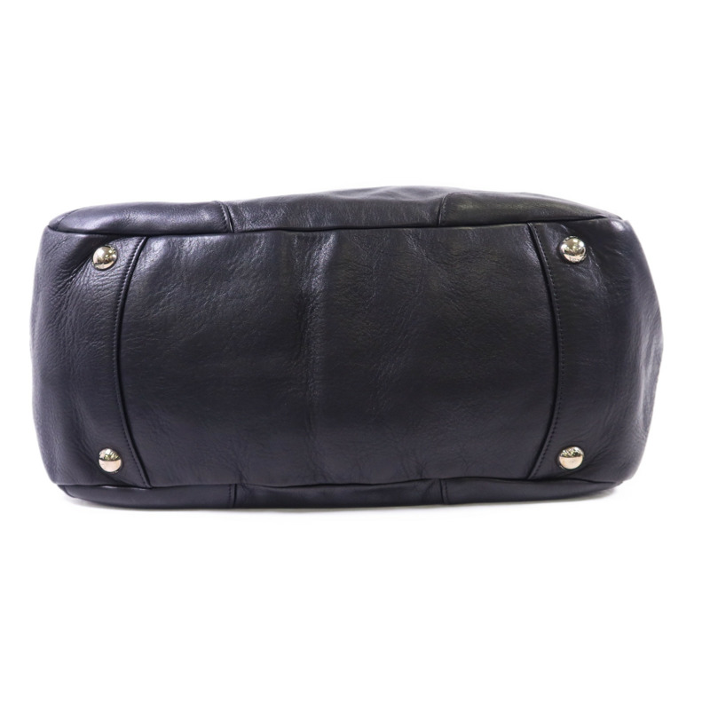PRADA 牛皮皮革Shoulder Bag銀扣肩背袋-3