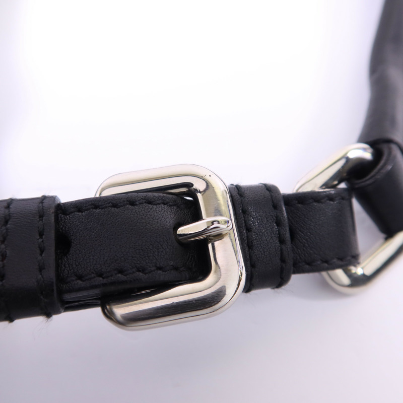 PRADA 牛皮皮革Shoulder Bag銀扣肩背袋-11