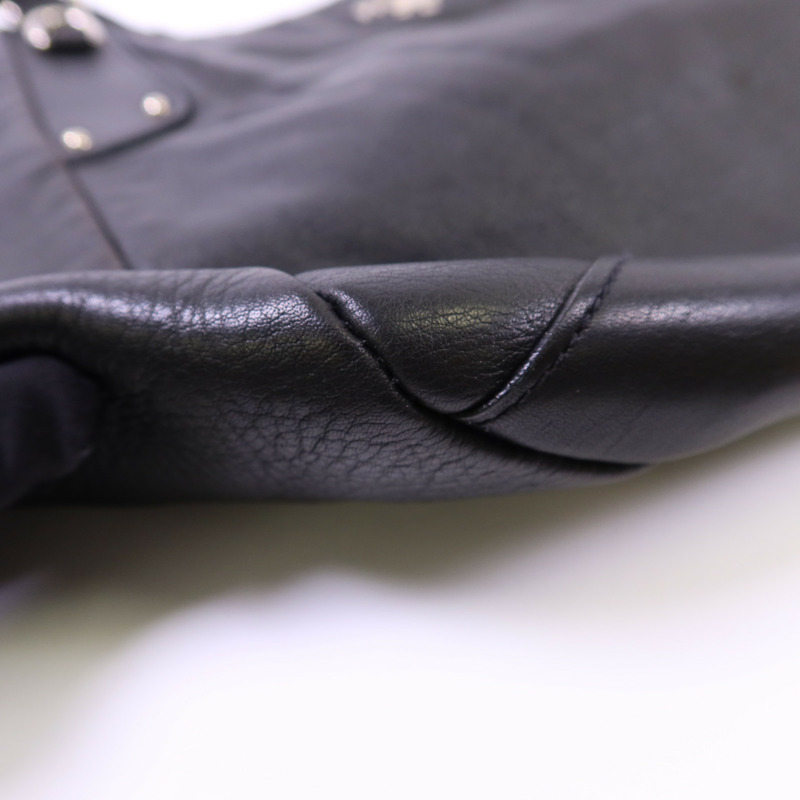 PRADA 牛皮皮革Shoulder Bag銀扣肩背袋-13