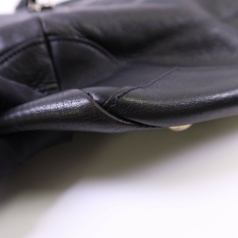 PRADA 牛皮皮革Shoulder Bag銀扣肩背袋-15