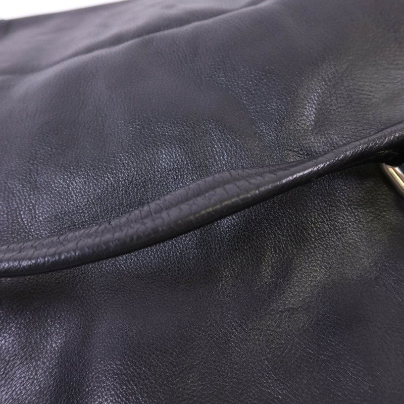 PRADA 牛皮皮革Shoulder Bag銀扣肩背袋-17