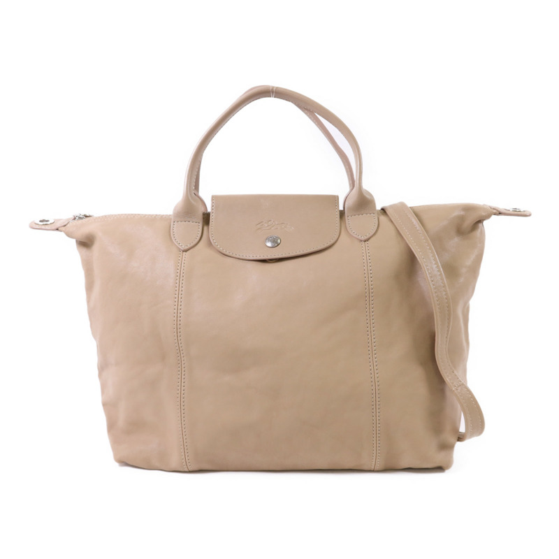 Longchamp 羊皮皮革Shoulder Bag銀扣肩背袋-0