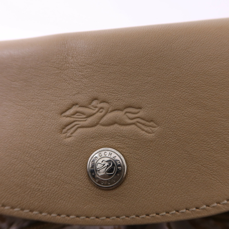 Longchamp 羊皮皮革Shoulder Bag銀扣肩背袋-9