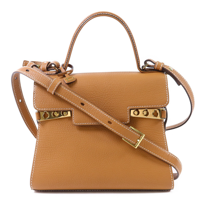Delvaux 牛皮皮革Tempete PM金扣手挽肩背兩用袋-0