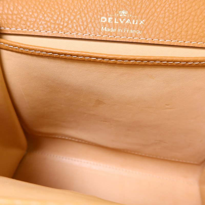 Delvaux 牛皮皮革Tempete PM金扣手挽肩背兩用袋-6