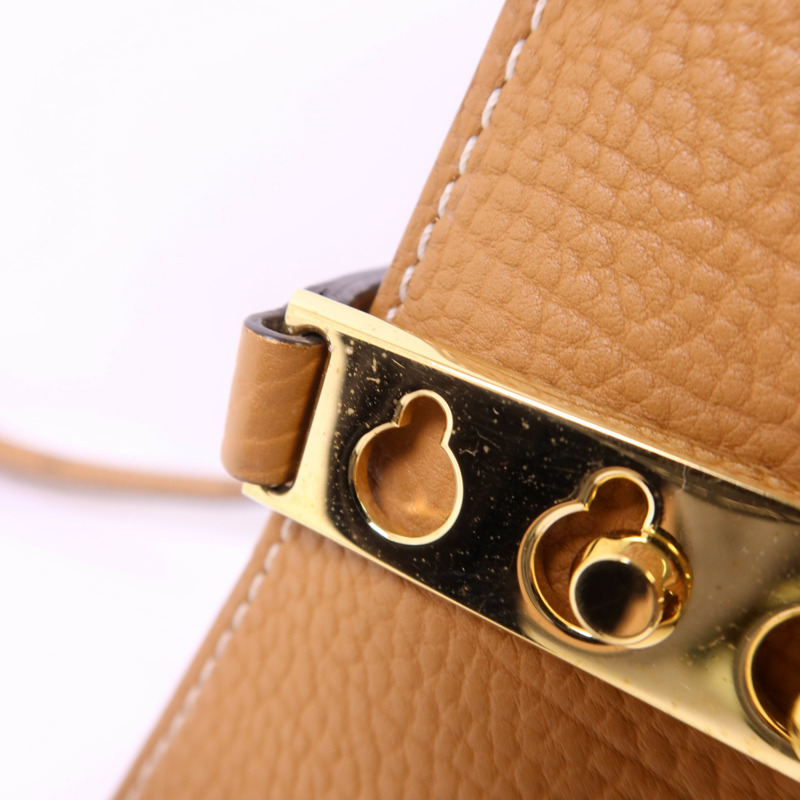 Delvaux 牛皮皮革Tempete PM金扣手挽肩背兩用袋-9