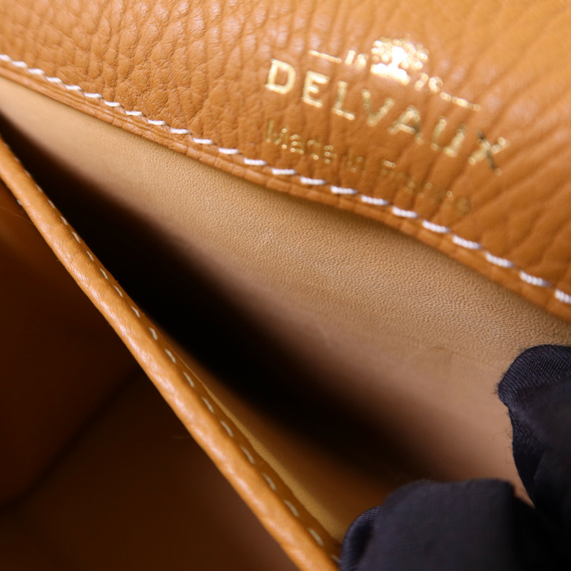 Delvaux 牛皮皮革Tempete PM金扣手挽肩背兩用袋-21