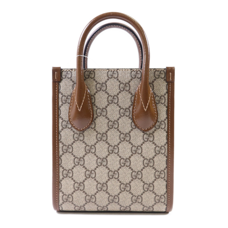 GUCCI 塗層帆布Interlocking G Mini Tote Bag金扣手挽肩背兩用袋-1