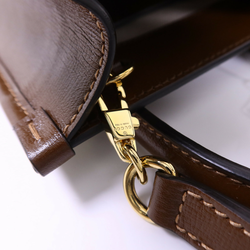 GUCCI 塗層帆布Interlocking G Mini Tote Bag金扣手挽肩背兩用袋-9