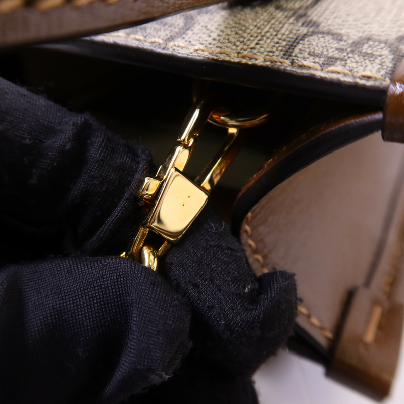 GUCCI 塗層帆布Interlocking G Mini Tote Bag金扣手挽肩背兩用袋-10