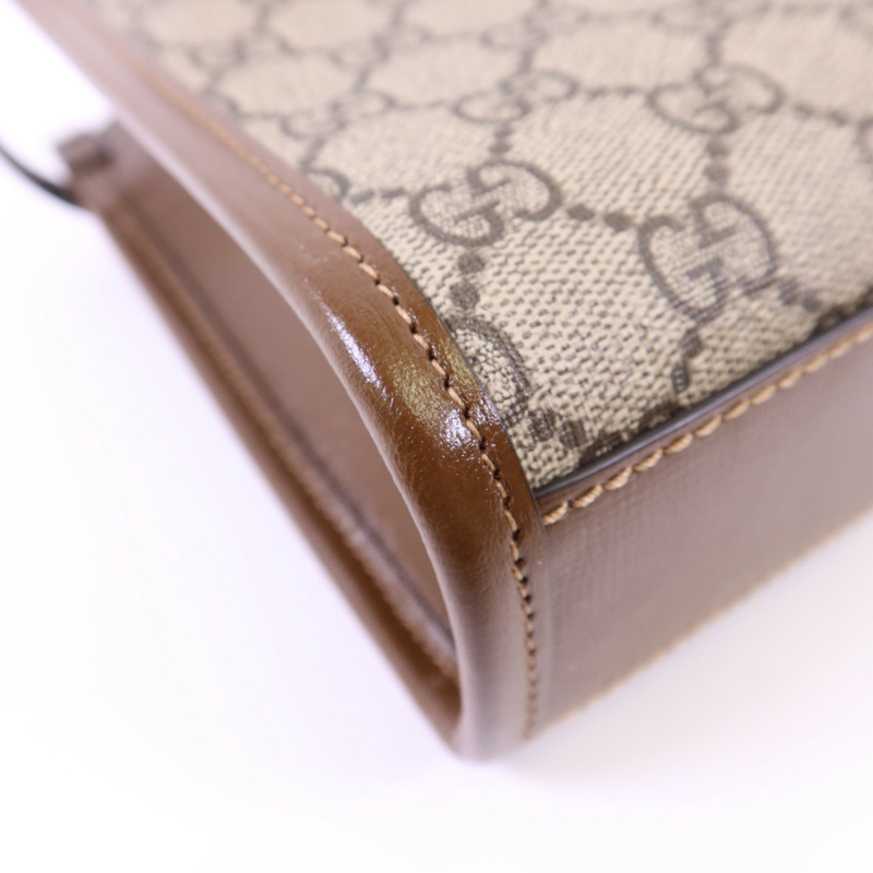 GUCCI 塗層帆布Interlocking G Mini Tote Bag金扣手挽肩背兩用袋-15