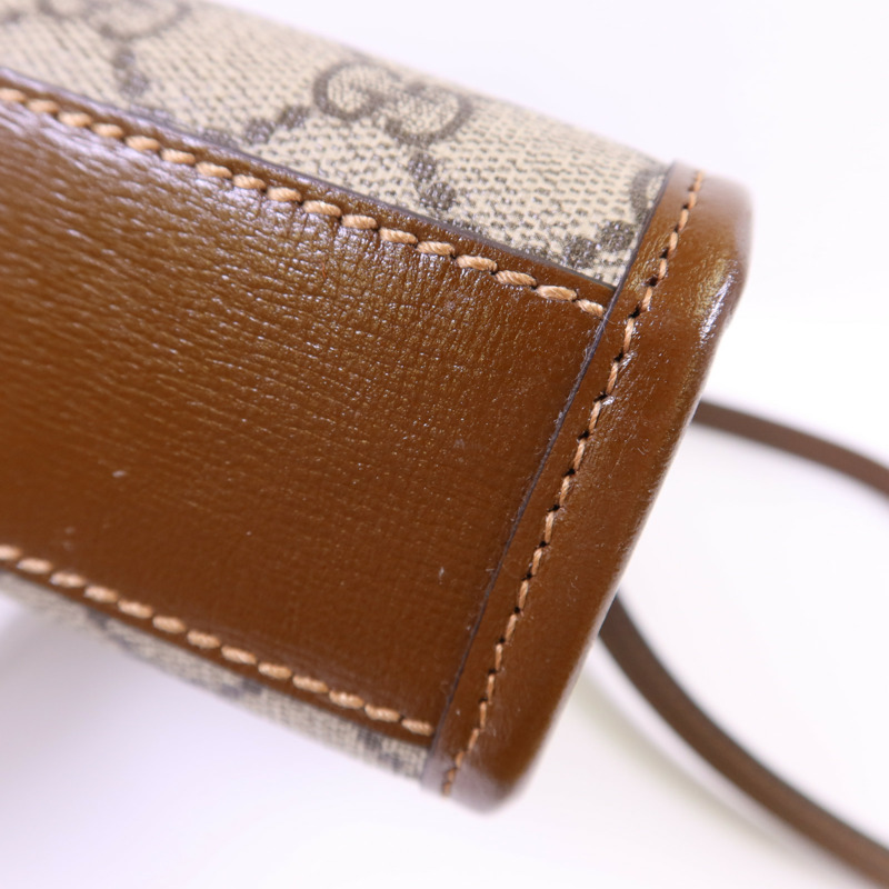 GUCCI 塗層帆布Interlocking G Mini Tote Bag金扣手挽肩背兩用袋-19