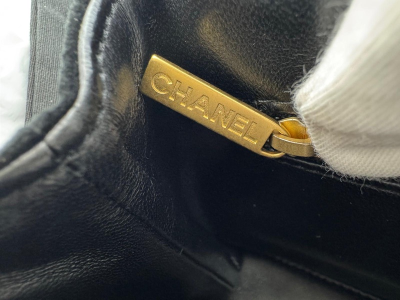 Chanel 24A Velvet Black Kelly Mini Nano Bag with Gold Hardware-10