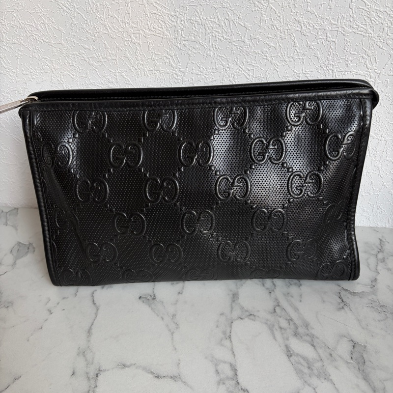 Gucci 黑色壓紋手拿包💙-2
