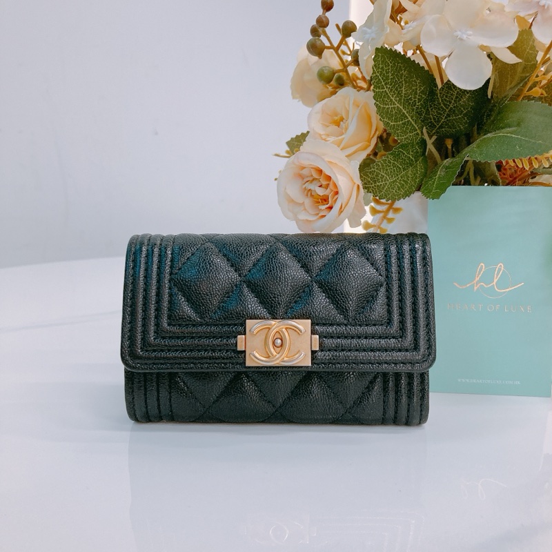 MS0473 CHANEL 香奈兒Boy系列翻蓋式卡包BOY CARD HOLDER CAVIAR-0