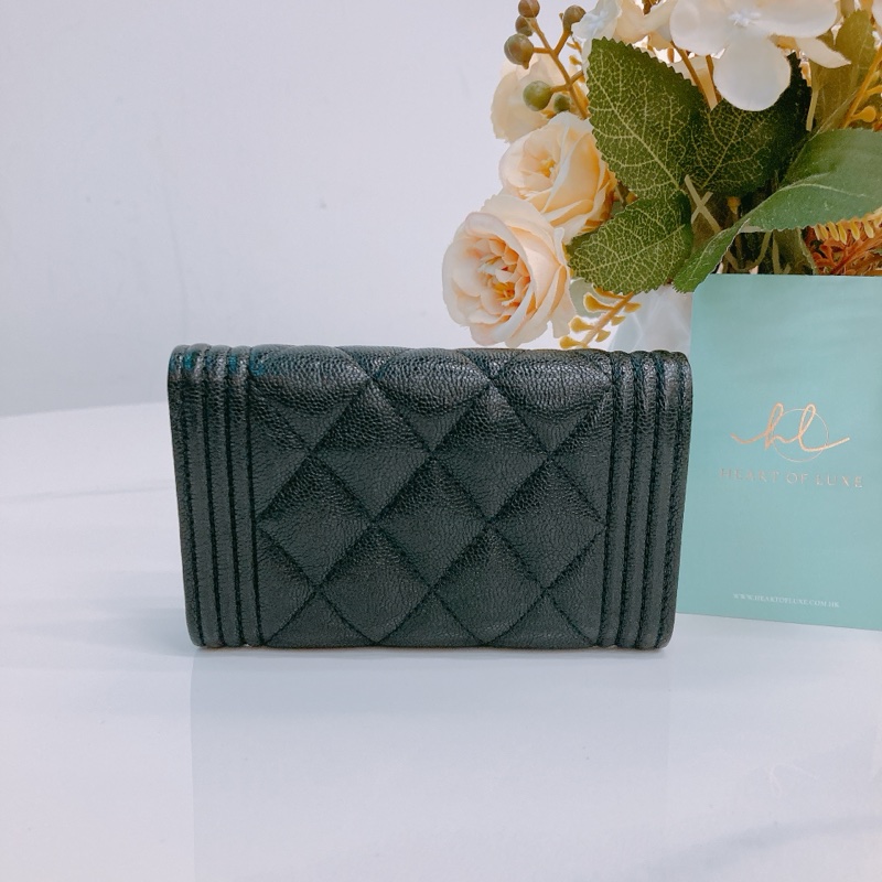 MS0473 CHANEL 香奈兒Boy系列翻蓋式卡包BOY CARD HOLDER CAVIAR-1