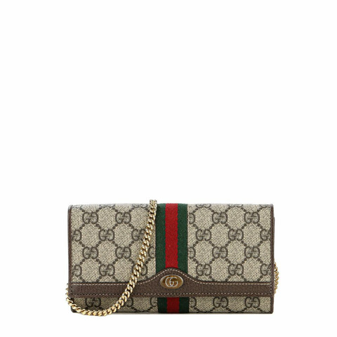 GUCCI 24SS 女士 GG Supreme 鏈條斜背包