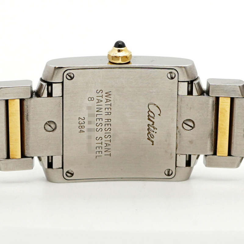 卡地亞 Tank Française SM 雙色腕錶 W51007Q4 象牙色錶盤 女士款-5