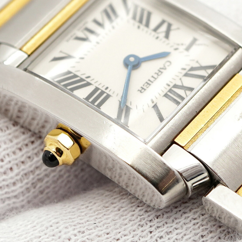 卡地亞 Tank Française SM 雙色腕錶 W51007Q4 象牙色錶盤 女士款-7