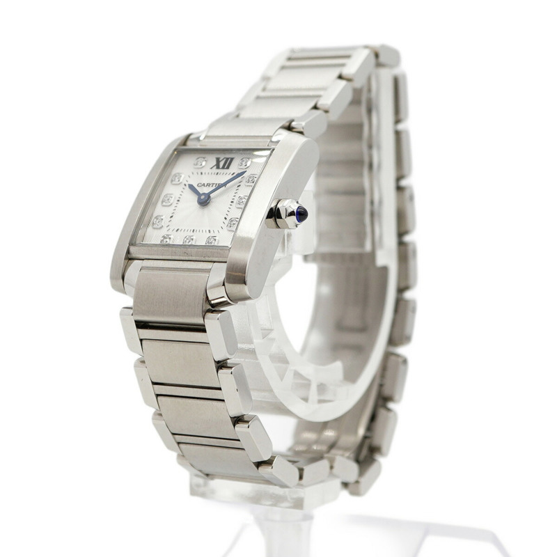 卡地亞 Tank Française SM WE110006 銀色錶盤小姐腕錶-2
