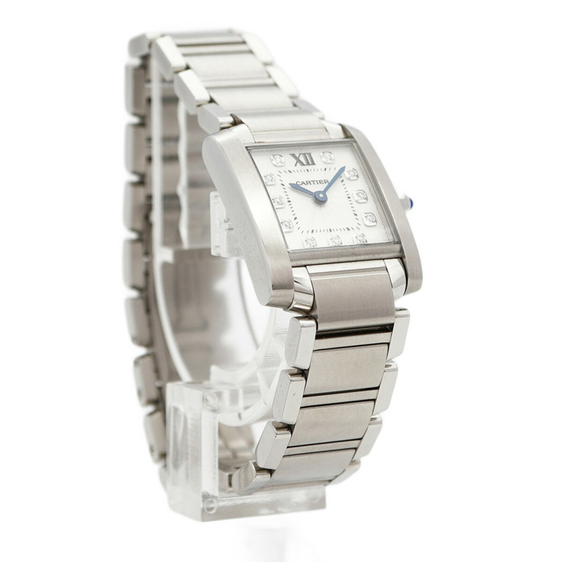 卡地亞 Tank Française SM WE110006 銀色錶盤小姐腕錶-3