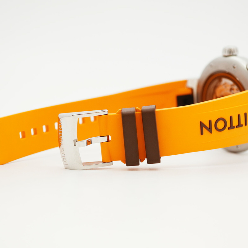 Louis Vuitton Tambour QA172 橘色錶盤男士手錶-4