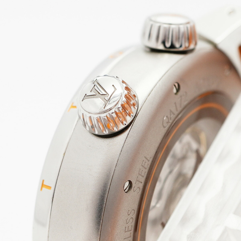 Louis Vuitton Tambour QA172 橘色錶盤男士手錶-10
