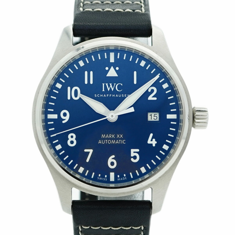 IWC 沙夫豪森飛行員 IW328203 男款藍色錶盤手錶-0