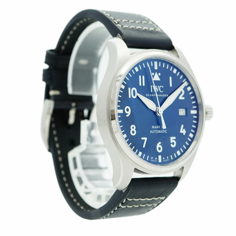 IWC 沙夫豪森飛行員 IW328203 男款藍色錶盤手錶-3