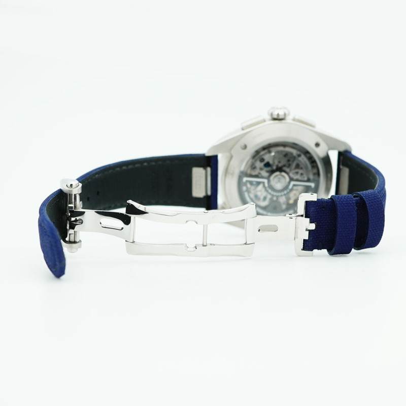 真力時飛行員系列大日曆飛返計時腕錶 03.4000.3652 藍色錶盤男士腕錶-4