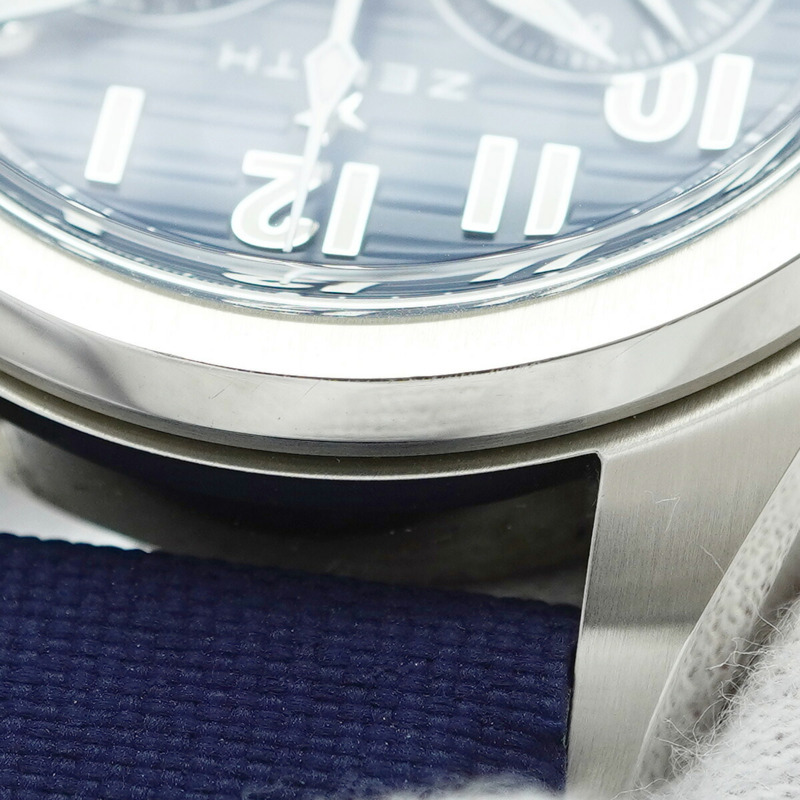 真力時飛行員系列大日曆飛返計時腕錶 03.4000.3652 藍色錶盤男士腕錶-6