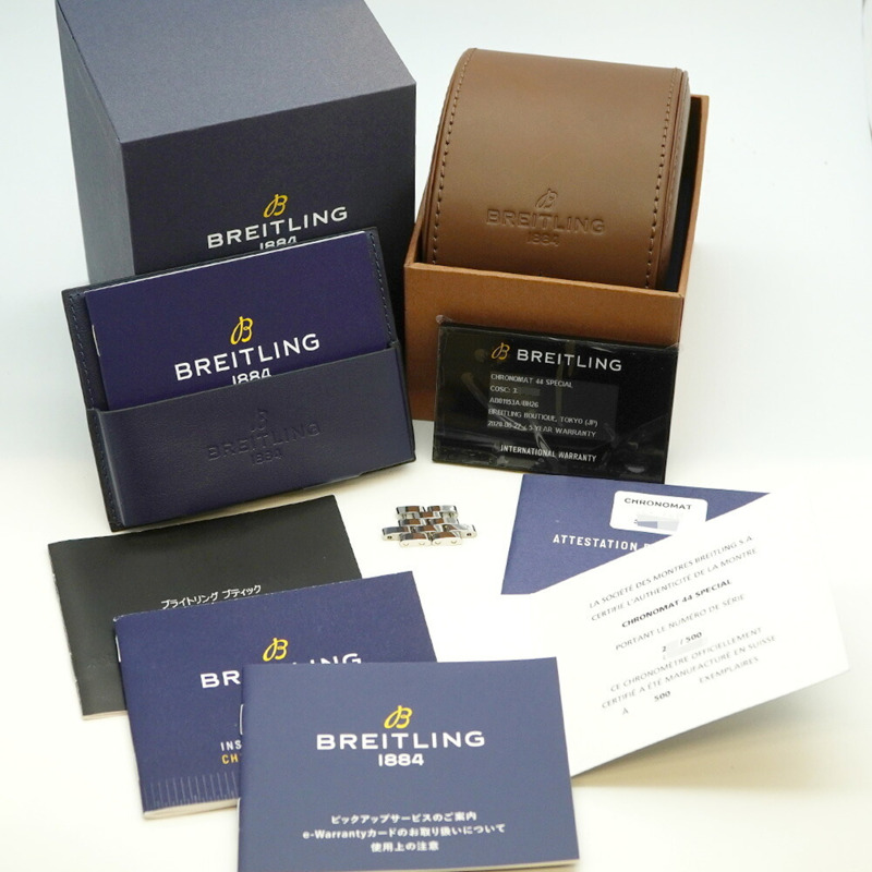 百年靈 Chronomat JSP 羅馬數位時標限量版 AB01153A 黑色錶盤男士腕錶-1