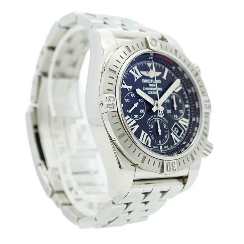 百年靈 Chronomat JSP 羅馬數位時標限量版 AB01153A 黑色錶盤男士腕錶-3