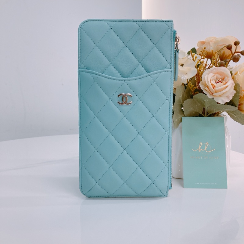 MS0475 CHANEL 香奈兒手拿手機套連卡包拉鍊長包包SILM CARD HOLDER WITH ZIPPER LAMBSKIN-0